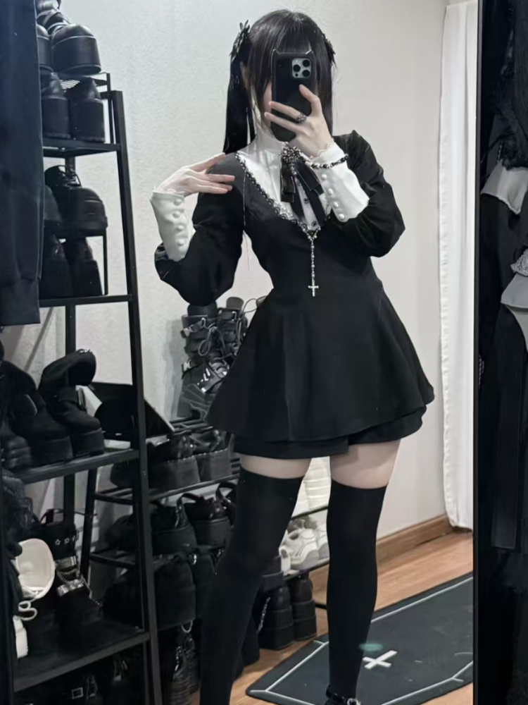 Vintage Fashion Ai - 2026 Japanese Gothic Vintage Slim Dress