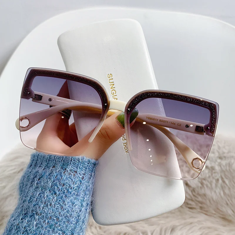 Vintage Fashion Brands - Oversized Sunglasses Man Woman Fashion Rimless
