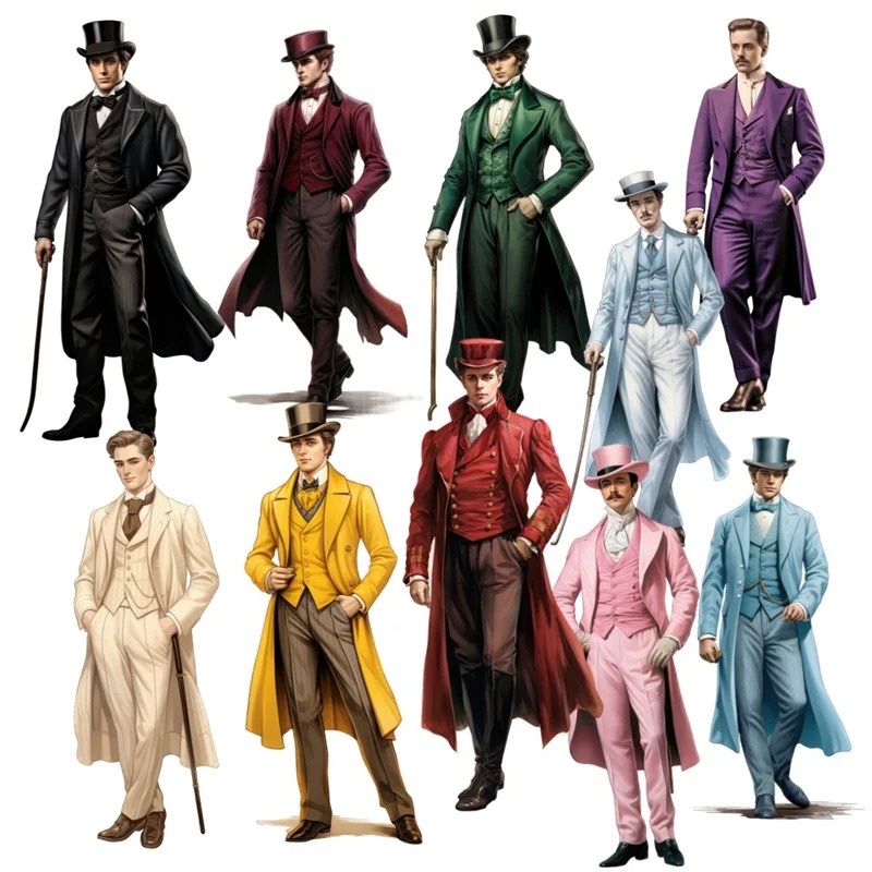 Vintage Fashion Magazines - Cute Victorian Era Attire Gentlemen Stickers