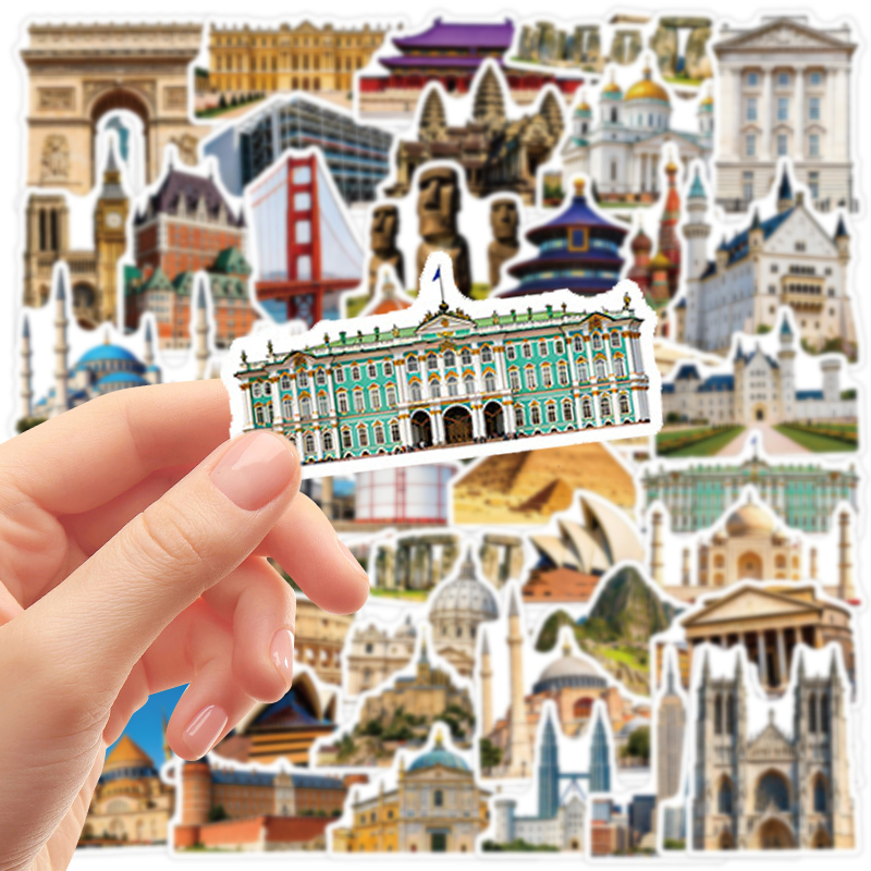 50PCS Famous City Landmark Tra - Vintage Fashion Magazines ulasan dan harga