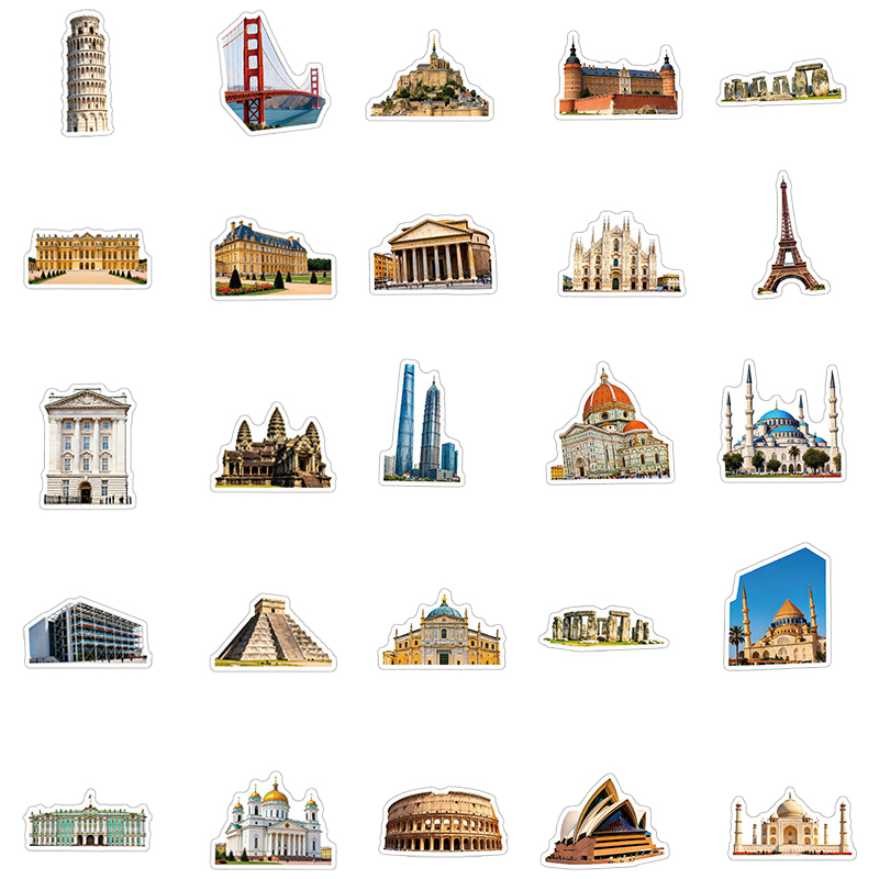 50PCS Famous City Landmark Tra - Vintage Fashion Magazines ulasan dan harga