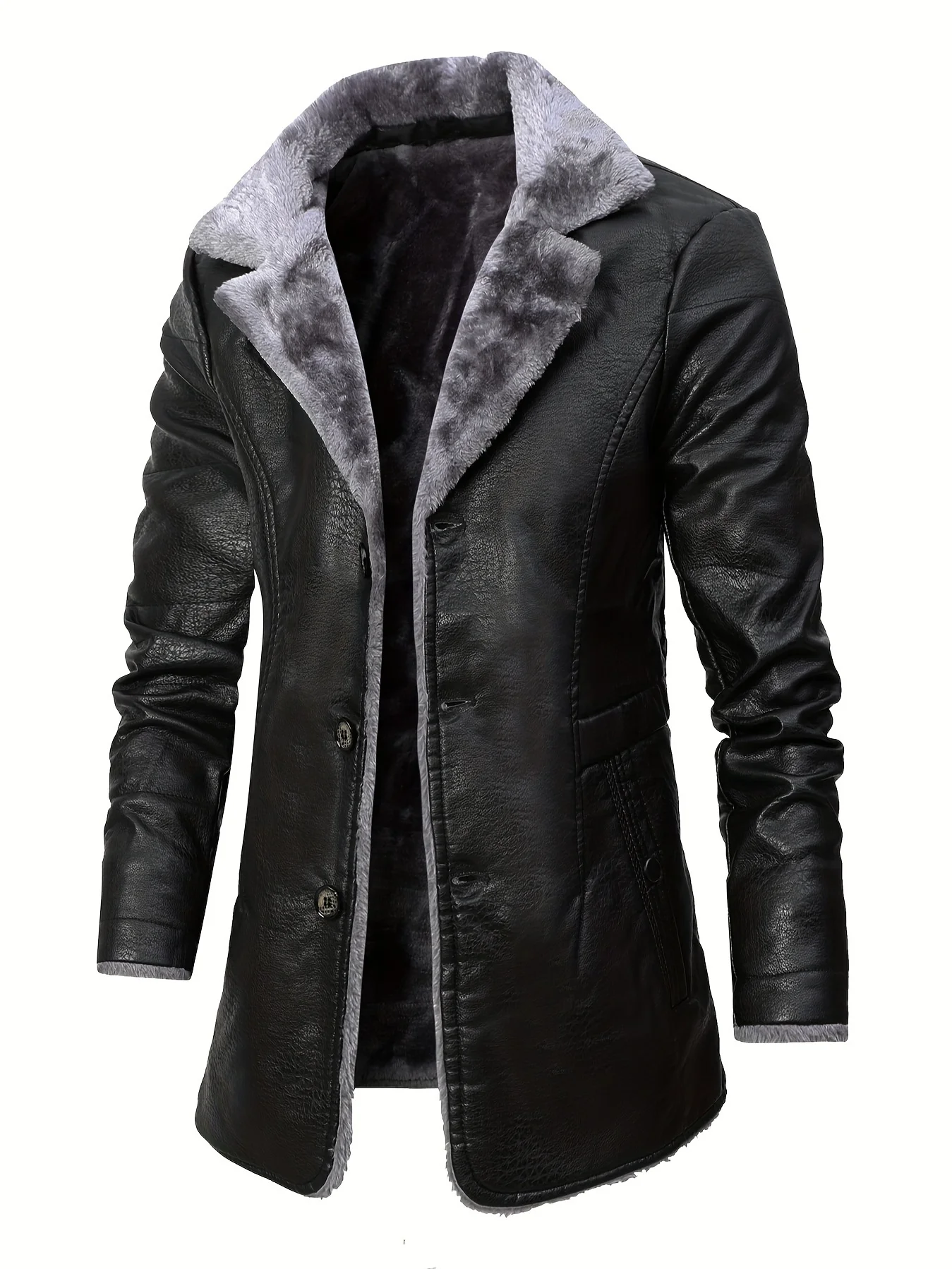 Men's Medium and Long PU Leath - Velvet Blazer Vintage ulasan dan harga