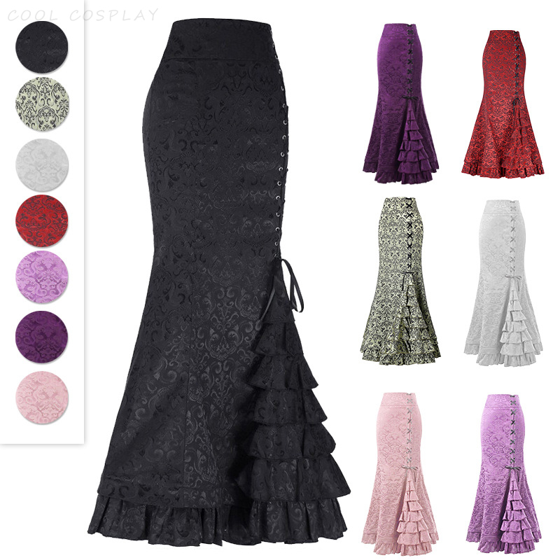 Long Skirts Women Punk Fish Ta - Vintage Fashion Ai ulasan dan harga