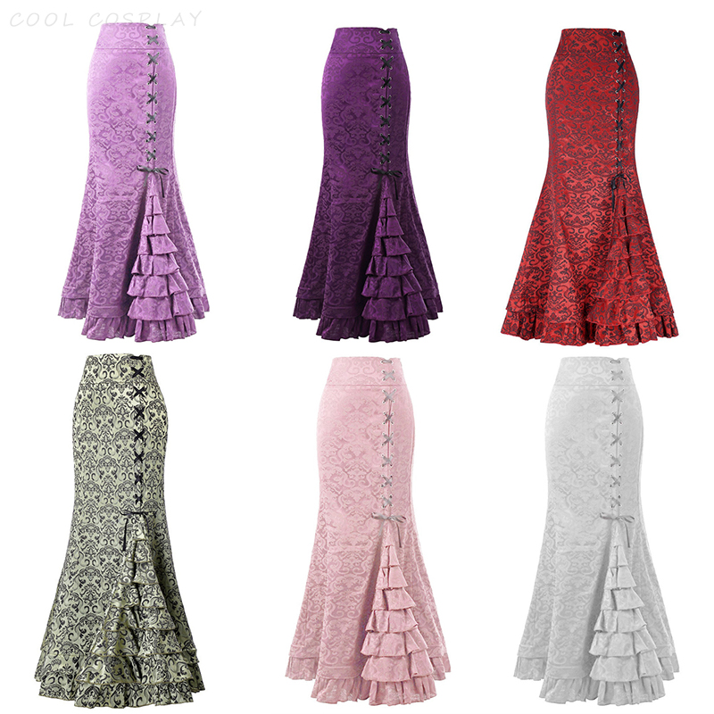 Long Skirts Women Punk Fish Ta - Vintage Fashion Ai ulasan dan harga