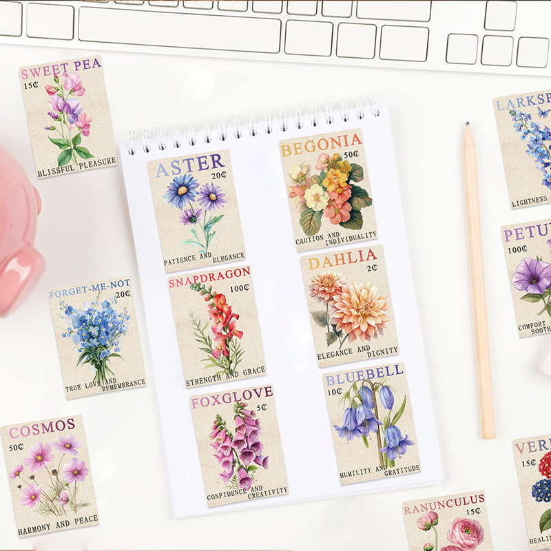 50PCS Vintage Flower Postage S - Vintage Fashion Magazines ulasan dan harga