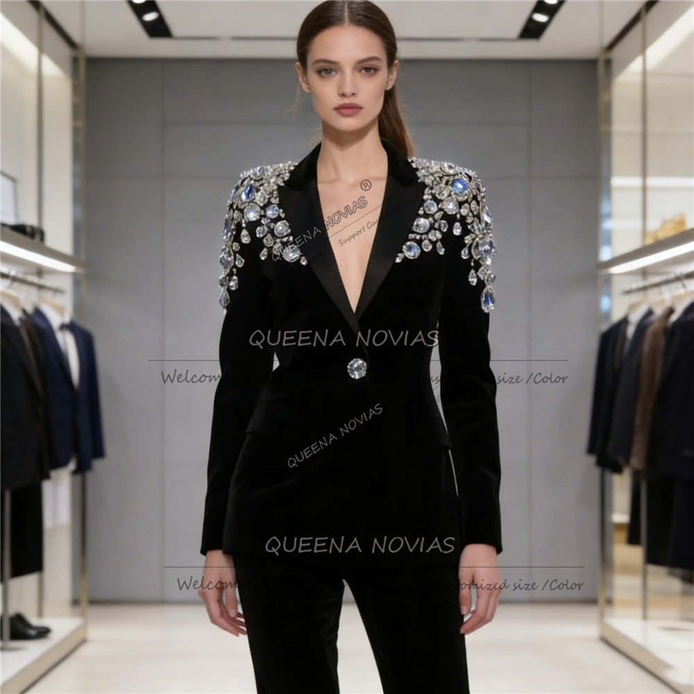 Exclusive Diamond Beaded Suits - Velvet Blazer Vintage ulasan dan harga