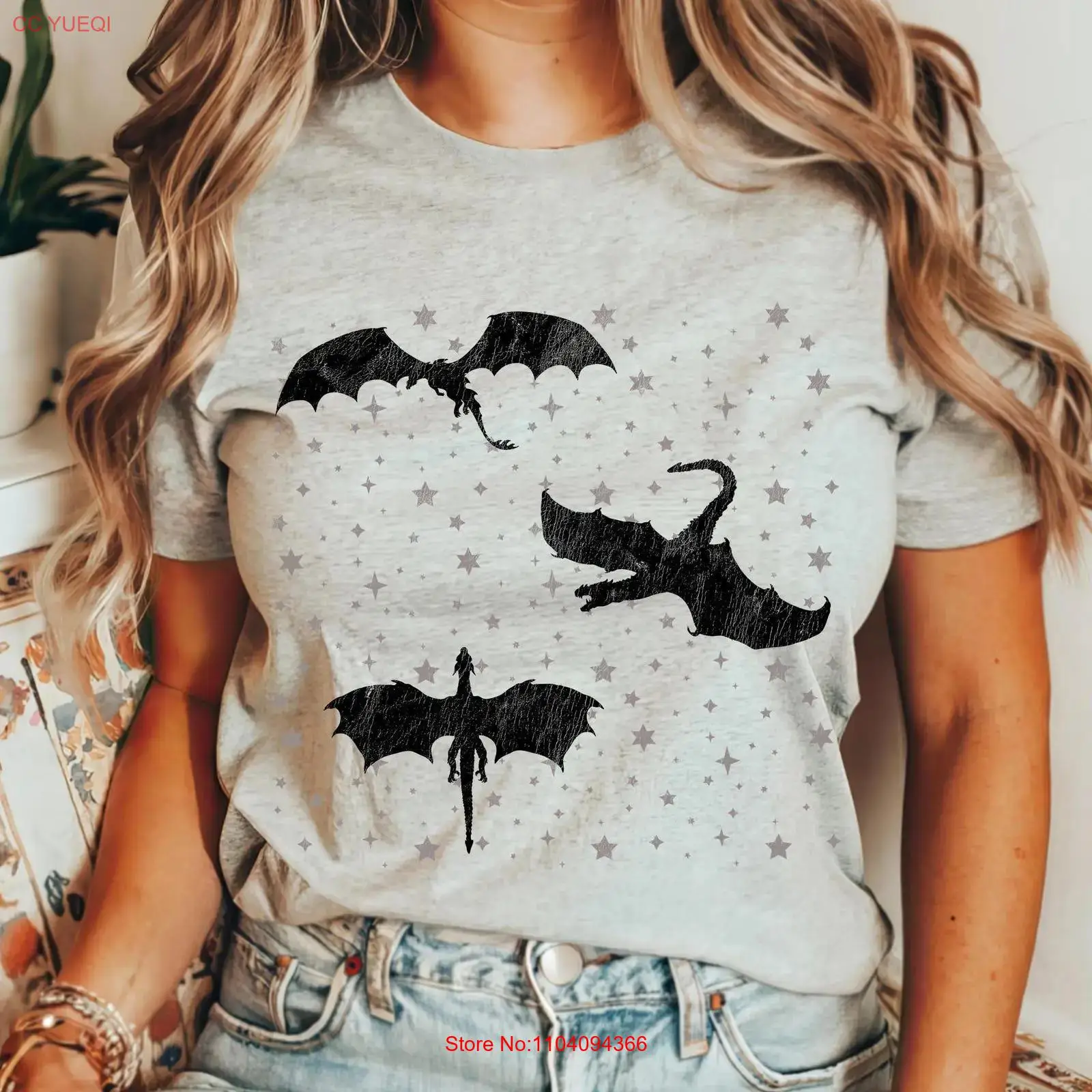 Dark Academia Flying Dragons T - Vintage Fashion Books ulasan dan harga