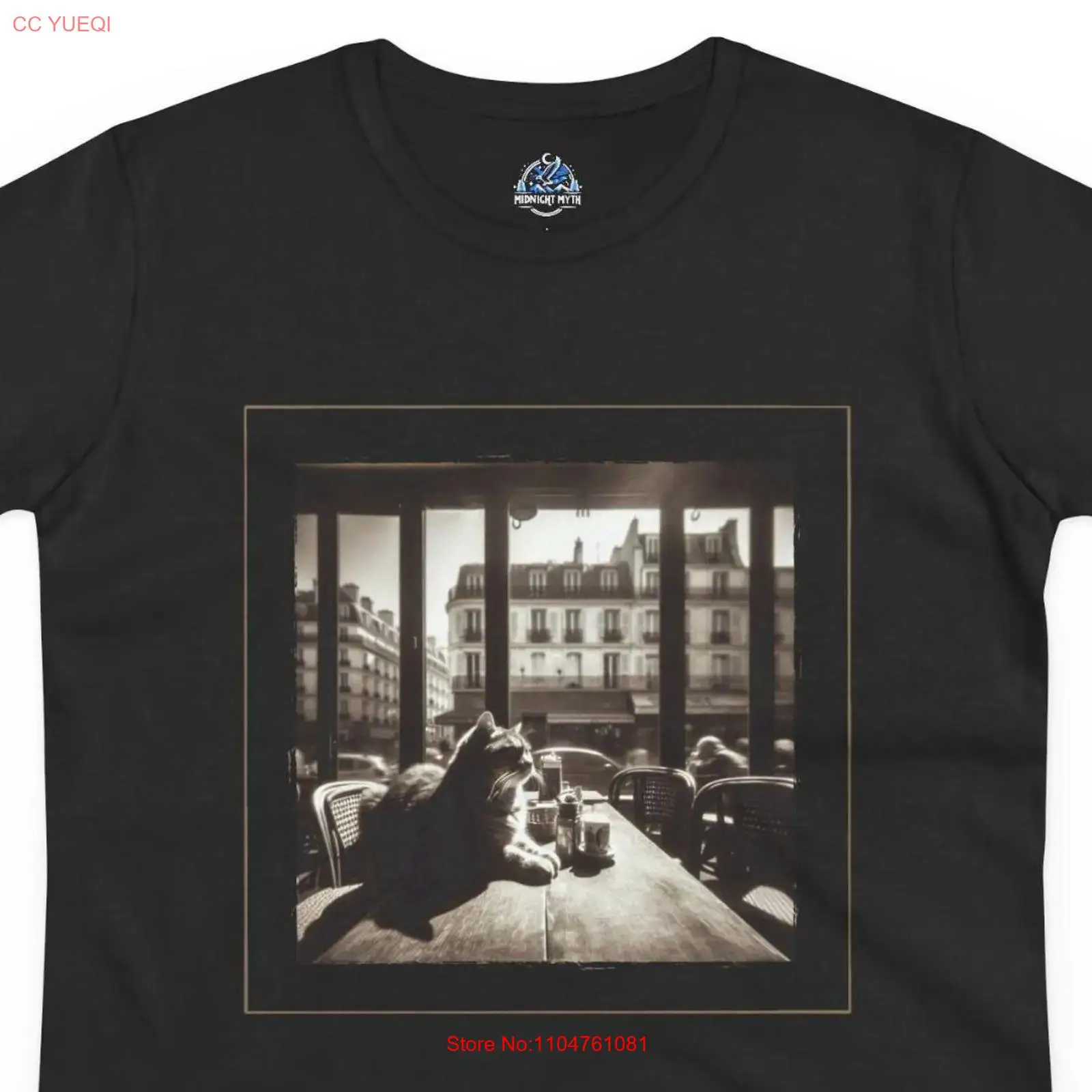 Vintage Paris Cafe Funny Cat T - Vintage Fashion In Paris ulasan dan harga