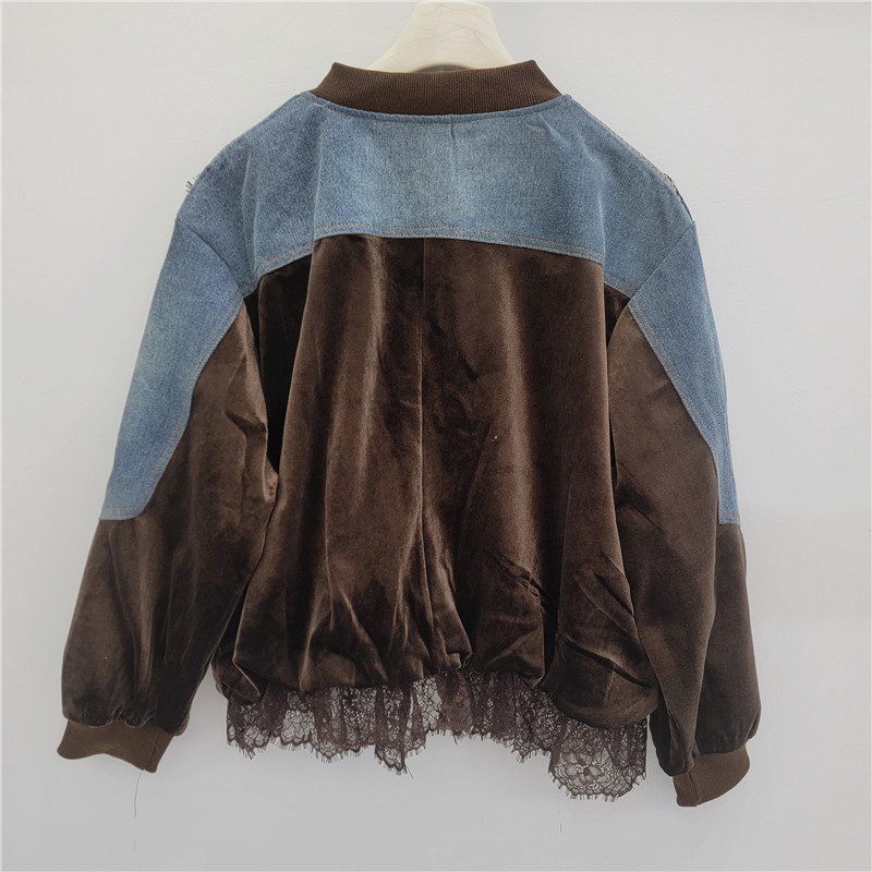 Baseball Collar Zip Up Jacket  - Velvet Blazer Vintage ulasan dan harga