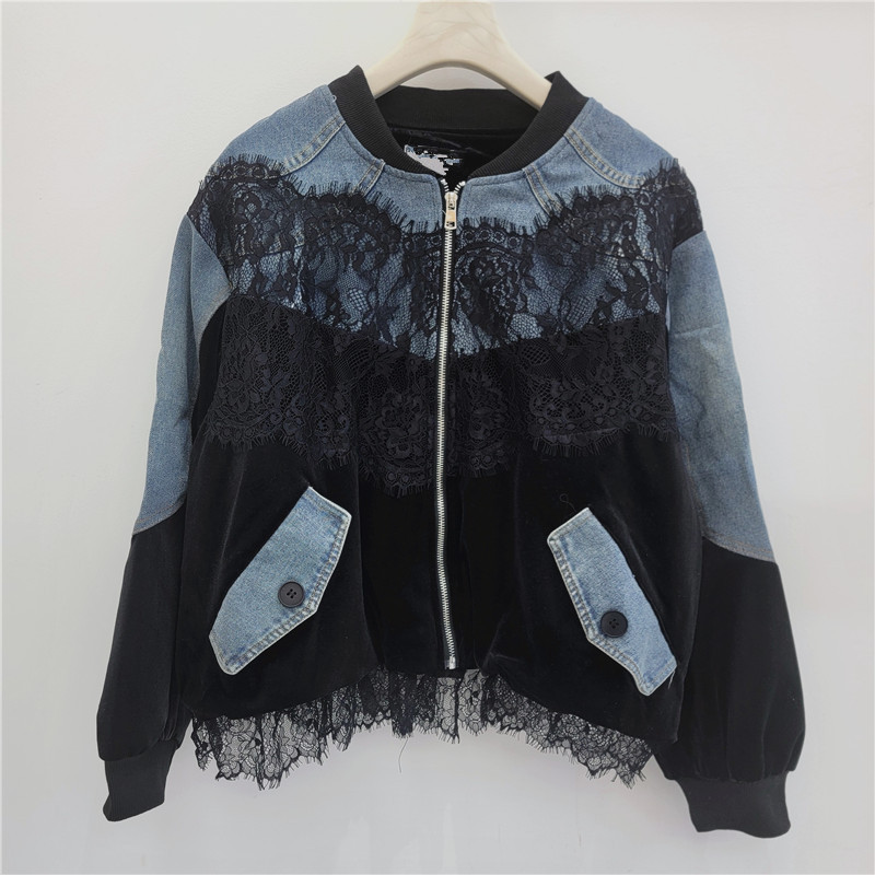 Baseball Collar Zip Up Jacket  - Velvet Blazer Vintage ulasan dan harga