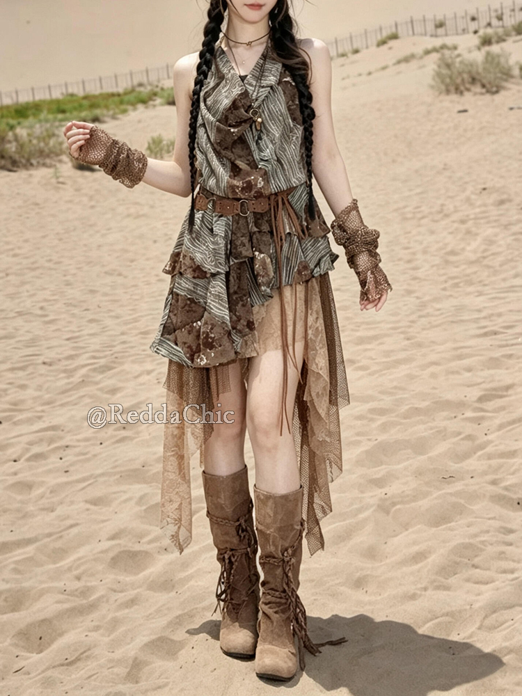ReddaChic Retro Boho Irregular - Vintage Fashion Ai ulasan dan harga